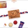 Divine OM Rakhi with Red-Blue Handcrafted Thread 4