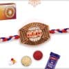Bro Rakhi with Red-Blue Handcrafted Thread 4