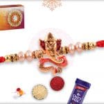 Unique Ganeshji Rakhi with Pearls 4