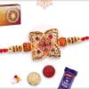 Unique Punjabi Rakhi with Rudraksh and Diamonds 4