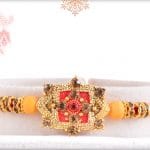 Unique Golden Punjabi Rakhi with Diamonds 3