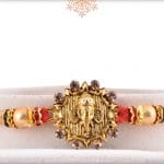 Golden Ganeshji Rakhi with Golden Beads 3