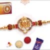 Golden Ganeshji Rakhi with Diamonds & Rudraksh 4