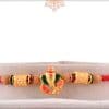 Golden Ganesh Rakhi with Sandalwood Beads 3