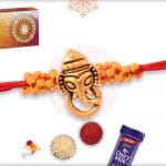 Uniquely Knotted Beads with Ganeshji Rakhi 4