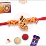 Uniquely Knotted Beads with Golden Ganesh Rakhi 4