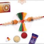 Traditional Thread Rakhi with Pearls 4