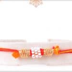 Uniquely Knotted Beads with Zardosi Rakhi with Mauli Thread 3