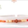 Uniquely Knotted Rudraksh Rakhi with Diamonds and Pearls 3