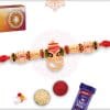 Golden Meenakari Ganesh Rakhi with Beads 4