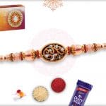 Unique Golden Mauli Rakhi with Beads 4