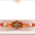 Stunning Diamond Mauli Rakhi with Beads 3