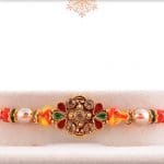 Stunning Diamond Mauli Rakhi with Beads