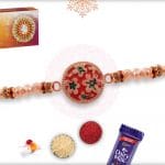 Unique Flower Mauli Rakhi with Beads 4