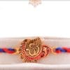 Beautiful OM Rakhi with Red and Blue Thread 3