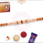 Traditional Pearl Rakhi with Diamond Rings 4