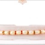 Classy Oval Pearl Rakhi with Diamonds 3