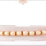 Classy Oval Pearl Rakhi with Diamonds 3