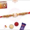 Handcrafted Pearl Rakhi with Golden Beads 4