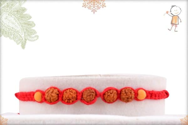Uniquely Knotted Five Rudraksh Rakhi