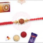 Uniquely Knotted Five Rudraksh Rakhi 4