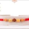 Rudraksh and Sandalwood Bead Rakhi with Uniquely Knotted Thread 3