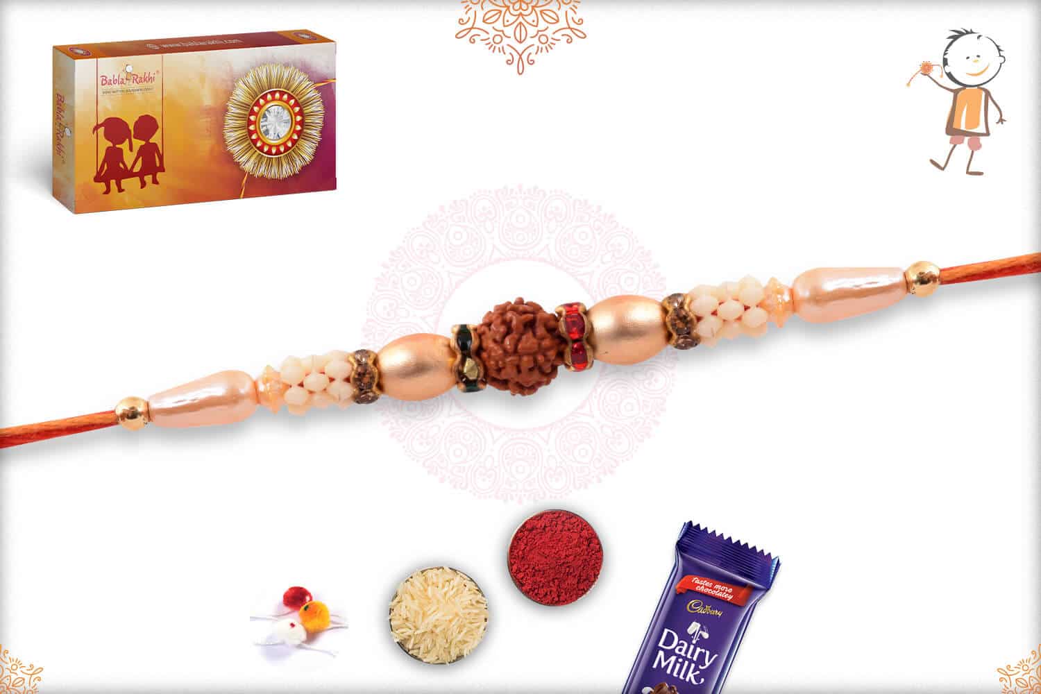 Uniquely Knotted OM with Rudraksh Rakhi 2