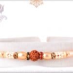 Traditional Rudraksh Rakhi with Pearls 3