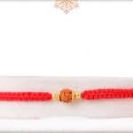 Delicate Rudraksh Rakhi with Uniquely Knotted Red Thread 2