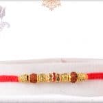 Beautiful Rudraksh Rakhi with Uniquely Knotted Red Thread 2