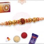 Simple Rudreaksh Rakhi with Beads 4