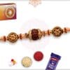 Uniquely Knotted Rudraksh Rakhi with Small Beads 4