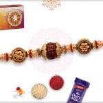 Uniquely Knotted Rudraksh Rakhi with Small Beads 4