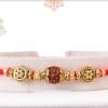 Designer Golden Beads with Rudraksh and Diamond Rakhi 2