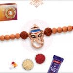 Silver Ganeshji Rakhi with Rudraksh and Sandalwood Beads 4