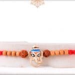 Silver Ganeshji Rakhi with Rudraksh and Sandalwood Beads 3