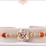 Silver OM Rakhi with Diamonds 3