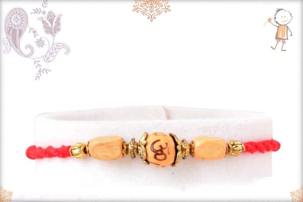 Auspicious OM with Sandalwood Bead Rakhi