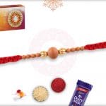 Handcrafted Sandalwood Bead Rakhi 4