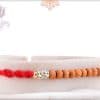 Delicate Sandalwood Beads Rakhi with Diamonds 5