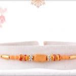 Traditional Sandalwood Bead Rakhi with Diamonds 3