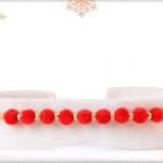 Delicate Red Velvet Bead Rakhi 3