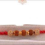 Auspicious 3 Rudraksh Rakhi with Diamond Ball - Babla Rakhi