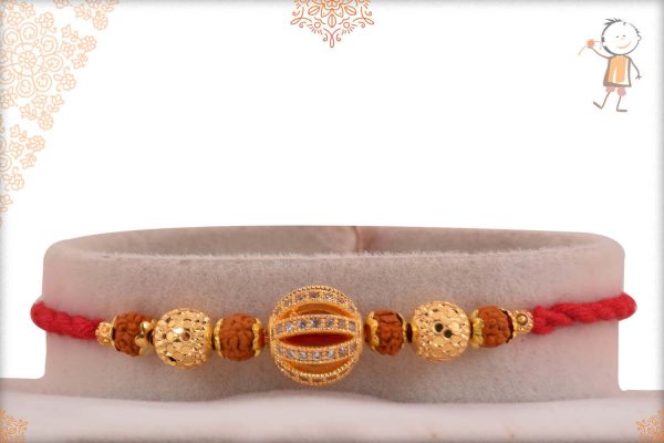 Special Diamond Ball Rakhi with Designer Beads - Babla Rakhi