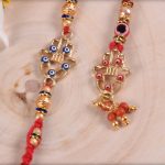 Beautiful Hamsa Hand with Evil Eye Bhaiya-Bhabhi Rakhi - Babla Rakhi