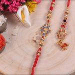 Beautiful Hamsa Hand with Evil Eye Bhaiya-Bhabhi Rakhi - Babla Rakhi