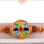 Multi Color Flower Big Size Punjabi Rakhi - Babla Rakhi