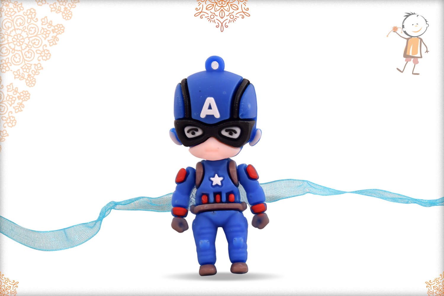 Strong Captain America Kids Rakhi