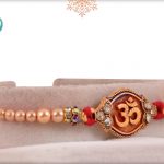 Diamond OM Rakhi with Pearls - Babla Rakhi