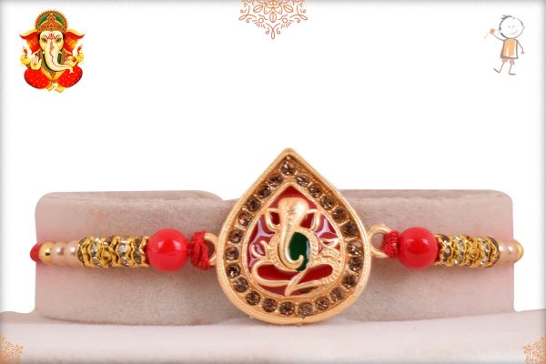 Auspicious Meenakari Ganeshji Rakhi - Babla Rakhi